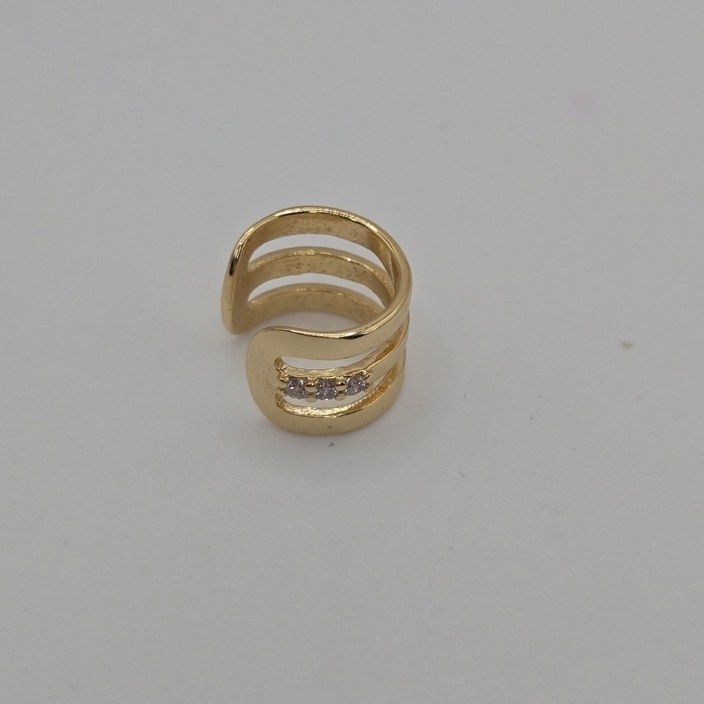 Melania Clara Womens Gold Triple Band Bling Pave Crystals Ear Cuff